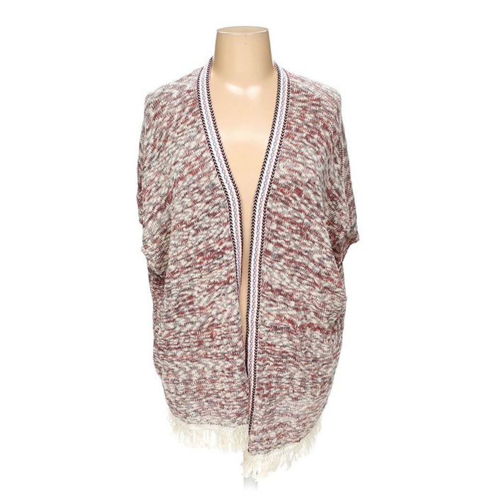 Westbound Woman Cardigan Plus Size 1X Multi Colored Fringe